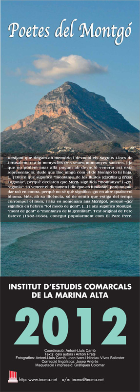 Calendari IECMA 2012. Poetes del Montgó